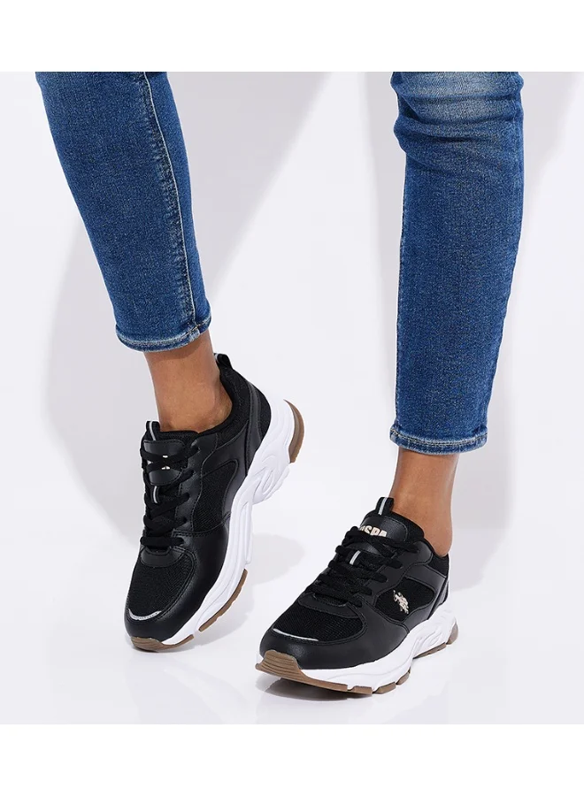 U.S. Polo Assn. black U.S. Polo Assn. Women’s SORLEY GLB 6FX Chunky Sole Sneakers - Black  | Best Price UAE